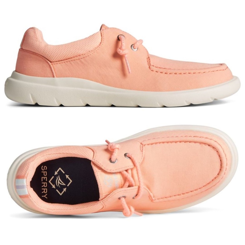 SeaCycled Sperry Coral Captain's Moc Slip On Peach boat shoes lightweight